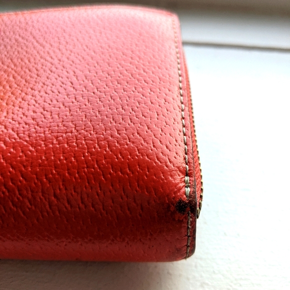 Kate Spade Red Wallet Wristlet Pink & Tan Lining - Picture 14 of 14